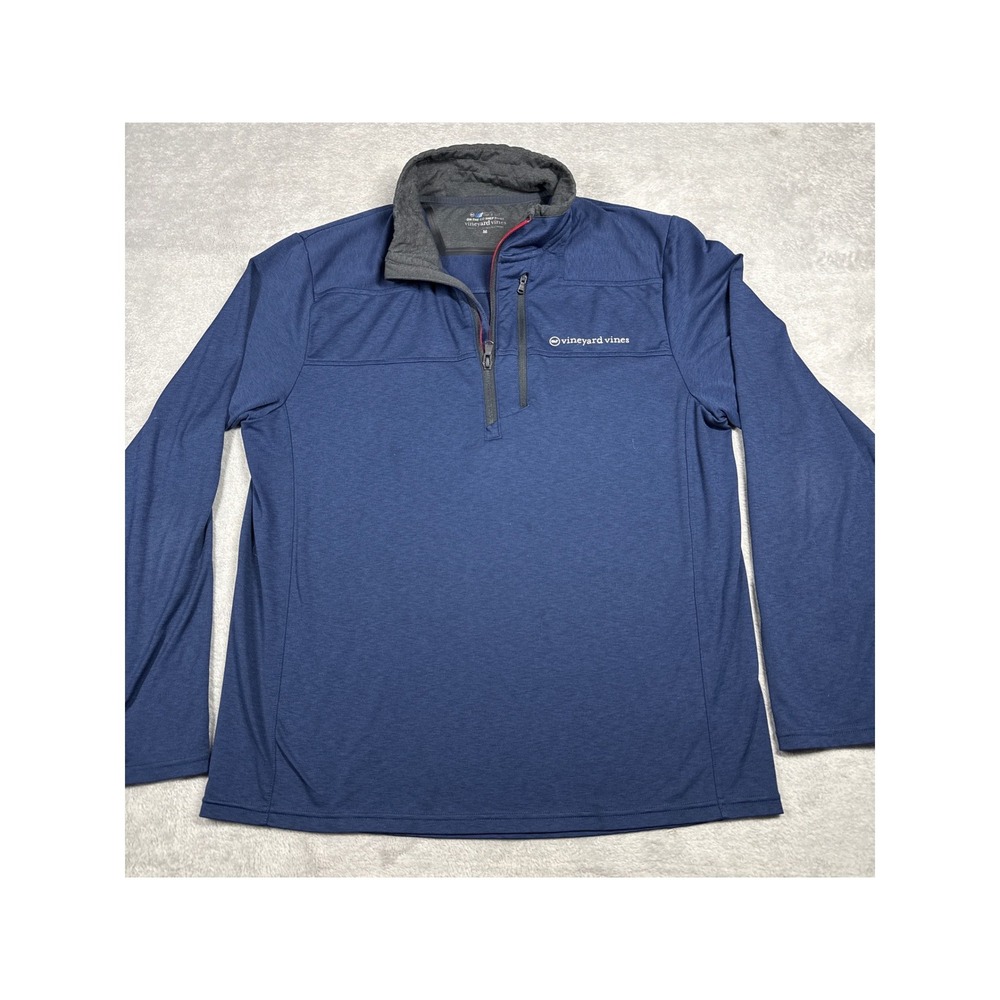 Vineyard Vines OTG Shep Shirt Mens M Blue Quarter Zip Pullover